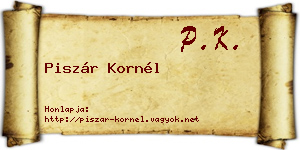Piszár Kornél névjegykártya