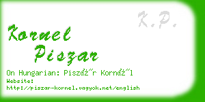 kornel piszar business card